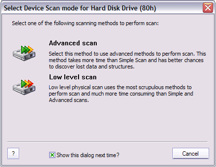 Device Scan Modes