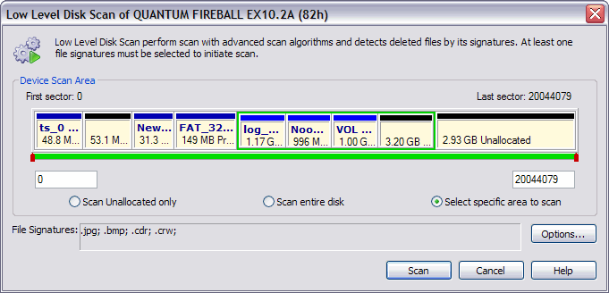 Scan for files by signature