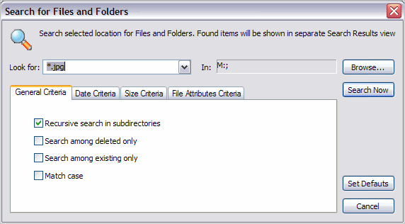 Search for files and folders