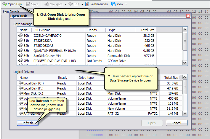 find partition in hex fiend