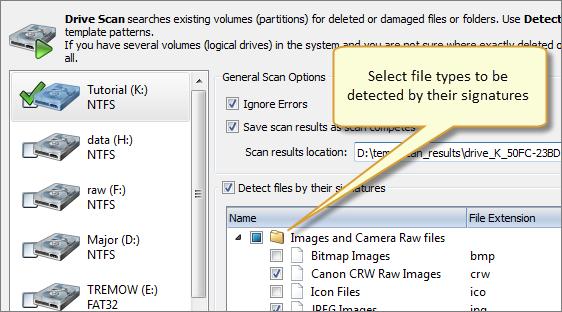 Volume (logical drive) scan