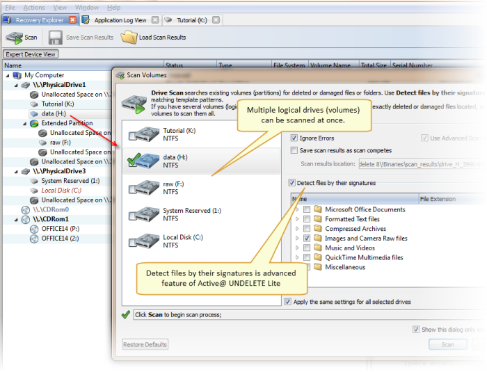 Scan Logical drives