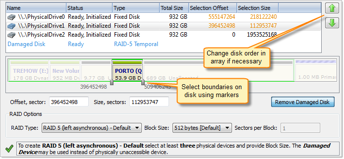 Disk options